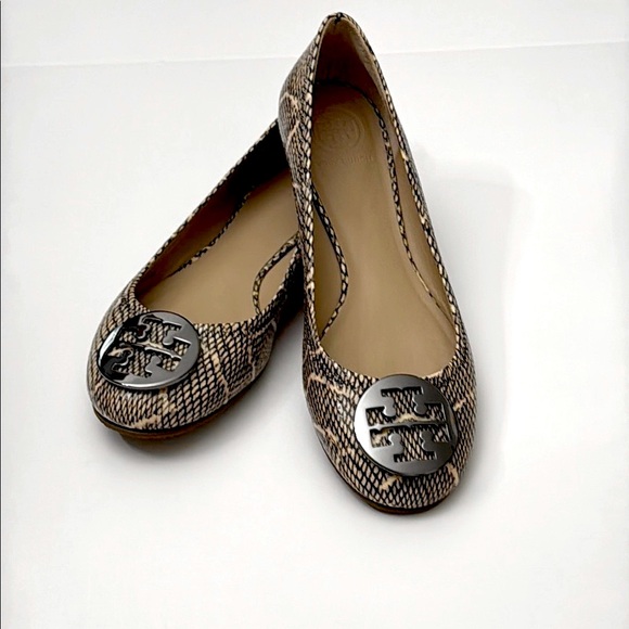 Tory Burch Phyton Embossed Reva Ballet Flats Size 9 1/2 M - Picture 2 of 13